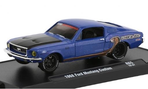 Diecast model cars Ford Mustang 1/64 M2 Machines Custom metallic blue/matt-black Perfomance 1968 Ford Mustang 1/64 M2 Machines Custom metallic blue/matt-black Perfomance 1968 diecast model cars