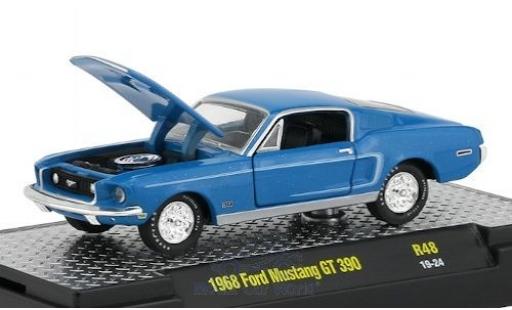 Diecast model cars Ford Mustang 1/64 M2 Machines GT 390 blue/white 1968 Ford Mustang 1/64 M2 Machines GT 390 blue/white 1968 diecast model cars