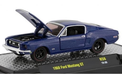 Diecast model cars Ford Mustang 1/64 M2 Machines GT metallic blue/matt-black 1968 Ford Mustang 1/64 M2 Machines GT metallic blue/matt-black 1968 diecast model cars