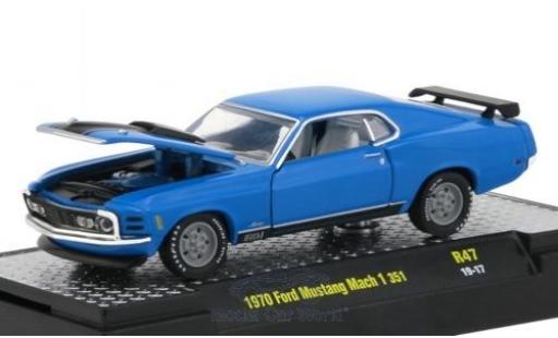 Diecast model cars Ford Mustang 1/64 M2 Machines Mach 1 351 blue/matt-black 1970 Ford Mustang 1/64 M2 Machines Mach 1 351 blue/matt-black 1970 diecast model cars