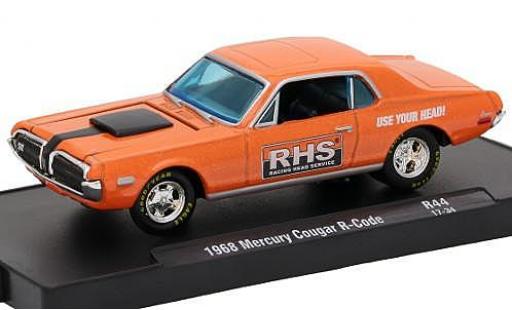 Diecast model cars Mercury Cougar 1/64 M2 Machines R-Code metallic orange Racing Head Service (RHS) 1968 voiture-Drivers Release 44 sans Vitrine Mercury Cougar 1/64 M2 Machines R-Code metallic orange Racing Head Service (RHS) 1968 voiture-Drivers Release 44 sans Vitrine diecast model cars