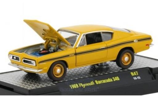 Diecast model cars Plymouth Barracuda 1/64 M2 Machines 340 yellow/Dekor 1969 Plymouth Barracuda 1/64 M2 Machines 340 yellow/Dekor 1969 diecast model cars