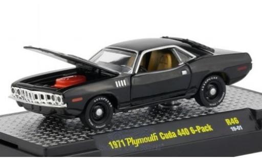 Diecast model cars Plymouth Cuda 1/64 M2 Machines 440 6-Pack black 1971 Plymouth Cuda 1/64 M2 Machines 440 6-Pack black 1971 diecast model cars
