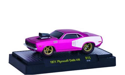 Diecast model cars Plymouth Cuda 1/64 M2 Machines 440 matt-pink/matt-white 1971 Ground Pounders Plymouth Cuda 1/64 M2 Machines 440 matt-pink/matt-white 1971 Ground Pounders diecast model cars