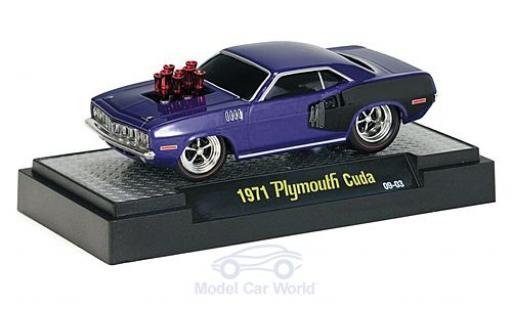 Diecast model cars Plymouth Cuda 1971 1/64 M2 Machines 440 Tuning metallic lila 1971 Plymouth Cuda 1971 1/64 M2 Machines 440 Tuning metallic lila 1971 diecast model cars