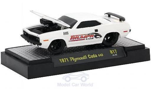 Diecast model cars Plymouth Cuda 1971 1/64 M2 Machines 440 white Thumpr Cams 1971 Plymouth Cuda 1971 1/64 M2 Machines 440 white Thumpr Cams 1971 diecast model cars