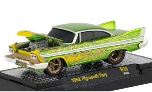 Plymouth Fury 1/64 M2 Machines metallic green/Dekor 1958 diecast model cars