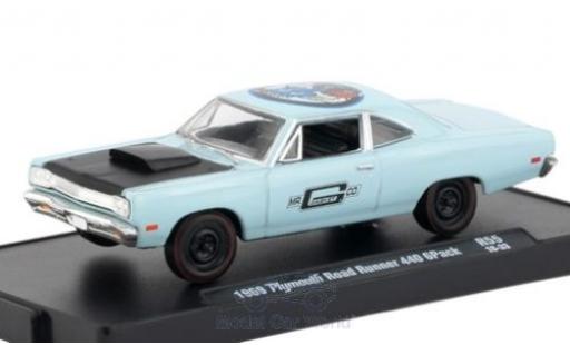Plymouth Road Runner 1/64 M2 Machines 440 GPack blue/black 1969 diecast model cars