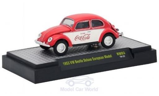 Volkswagen Beetle 1/64 M2 Machines Deluxe European Model red/white Coca Cola 1953 diecast model cars