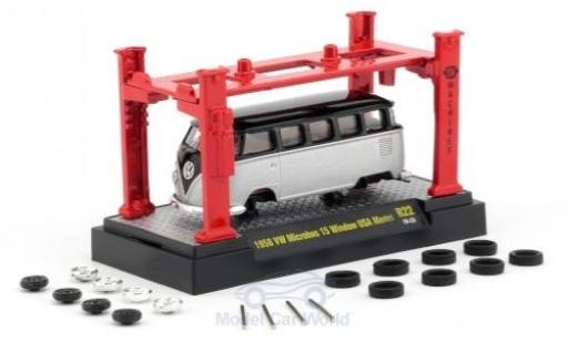 Diecast model cars Volkswagen T1 B 1/64 M2 Machines Microbus black/grey 1958 Model-Kit Bausatz inklusive 4 Ersatzrädern Volkswagen T1 B 1/64 M2 Machines Microbus black/grey 1958 Model-Kit Bausatz inklusive 4 Ersatzrädern diecast model cars