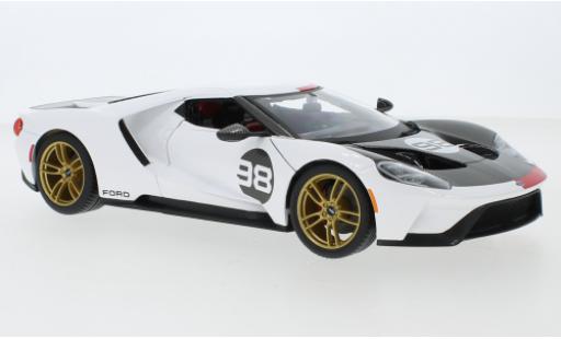 Diecast model cars Ford GT 1/18 Maisto Heritage Edition white/Dekor 2021 No.98 Ford GT 1/18 Maisto Heritage Edition white/Dekor 2021 No.98 diecast model cars