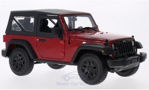 Jeep Wrangler 1/18 Maisto red/black 2014 mit SoftTop diecast model cars