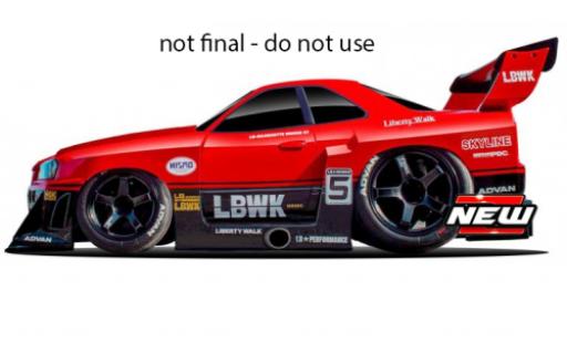 Nissan Skyline 1/64 Maisto GT-R (R34) Liberty Walk red/black 1999 diecast model cars