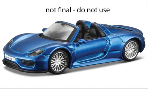 Diecast model cars Porsche 918 1/64 Maisto Spyder blue Porsche 918 1/64 Maisto Spyder blue diecast model cars