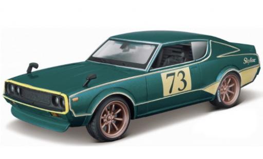 Nissan Skyline 1/24 Maisto 2000 GTR (KPGC110) Tokyo Mod metallic green/Dekor 1973 diecast model cars