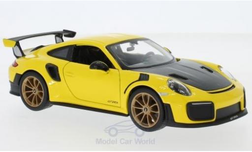 Porsche 991 GT2 RS 1/24 Maisto 911 (.2) GT2 RS yellow/black 2018 diecast model cars