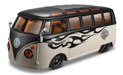 Volkswagen T1 1/24 Maisto Samba black/beige Harley Davidson l'éce 1:25 diecast model cars