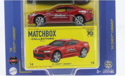 Diecast model cars Chevrolet Camaro 1/64 Matchbox red 2016 Chevrolet Camaro 1/64 Matchbox red 2016 diecast model cars