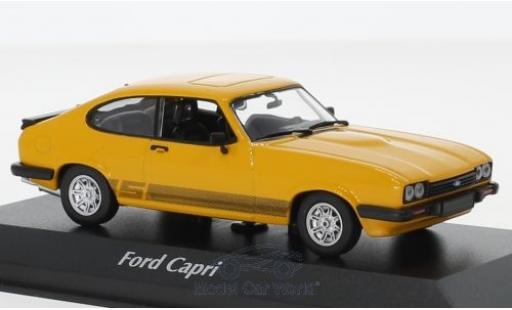 Diecast model cars Ford Capri 1/43 Maxichamps MKIII 3.0 S yellow 1982 Ford Capri 1/43 Maxichamps MKIII 3.0 S yellow 1982 diecast model cars