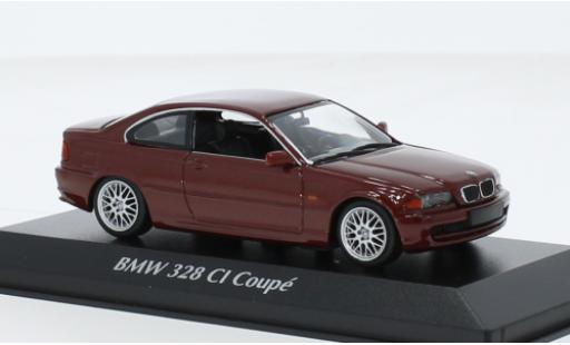 Bmw 328 1/43 Maxichamps CI (E46) metallise red foncé 1999 diecast model cars