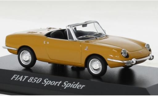 Fiat 850 1/43 Maxichamps Sport Spider metallise yellow 1968 diecast model cars
