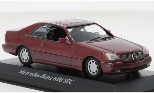 Diecast model cars Mercedes 600 1/43 Maxichamps SEC (C140) metallise red 1992 Mercedes 600 1/43 Maxichamps SEC (C140) metallise red 1992 diecast model cars