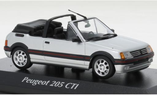 Peugeot 205 1/43 Maxichamps CTI Cabriolet grey 1990 diecast model cars