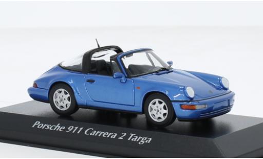 Diecast model cars Porsche 964 1/43 Maxichamps 911  Carrera 2 Targa metallise blue 1991 Porsche 964 1/43 Maxichamps 911  Carrera 2 Targa metallise blue 1991 diecast model cars