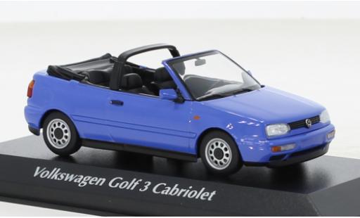 Diecast model cars Volkswagen Golf 1/43 Maxichamps III Cabriolet blue 1997 Volkswagen Golf 1/43 Maxichamps III Cabriolet blue 1997 diecast model cars