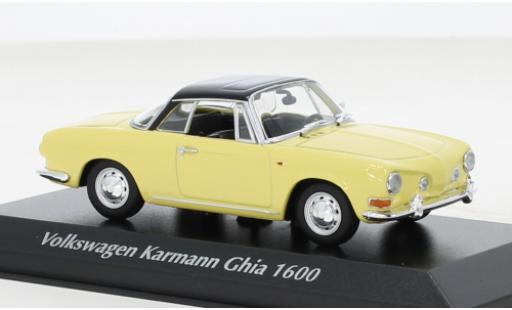 Diecast model cars Volkswagen Karmann 1/43 Maxichamps Ghia 1600 yellow/black 1966 Volkswagen Karmann 1/43 Maxichamps Ghia 1600 yellow/black 1966 diecast model cars