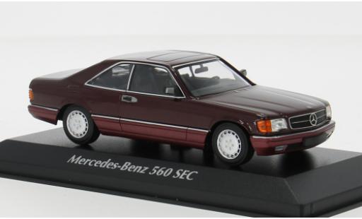 Diecast model cars Mercedes 560 1/43 Maxichamps SEC (C126) metallise rot 1986 1:43 Mercedes 560 1/43 Maxichamps SEC (C126) metallise rot 1986 1:43 diecast model cars