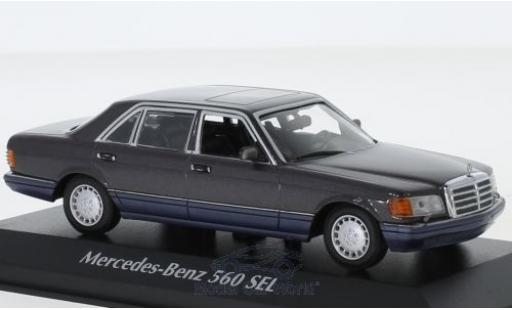 Diecast model cars Mercedes 560 1/43 Maxichamps SEL (V126) metallic purple 1990 Mercedes 560 1/43 Maxichamps SEL (V126) metallic purple 1990 diecast model cars