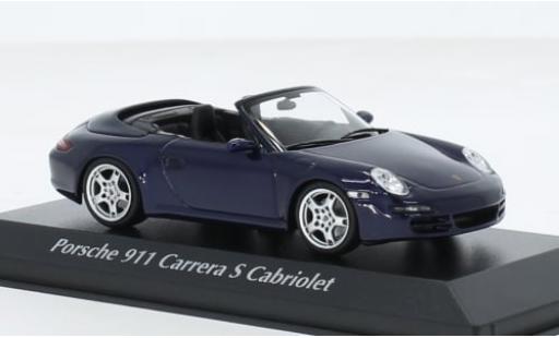 Porsche 997 S 1/43 Maxichamps 911  Carrera Cabriolet metallise blau 2005 1:43 diecast model cars