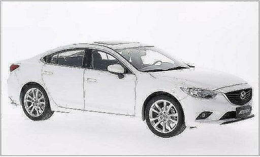 Mazda 6 Atenza 1/18 Paudi white 2014 diecast model cars