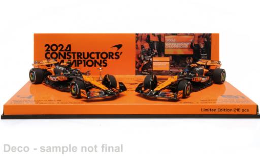 McLaren F1 1/43 Minichamps 2 Car Set: MCL38 GP Abu Dhabi 2024 Team L.Norris/O.Piastri 1:43 diecast model cars