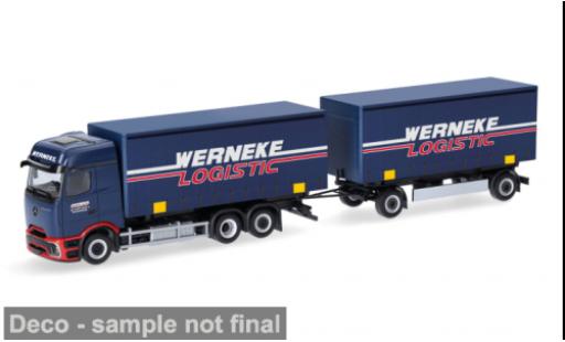 Diecast model cars Mercedes Actros L ProCabin blau Werneke 1/87 Herpa