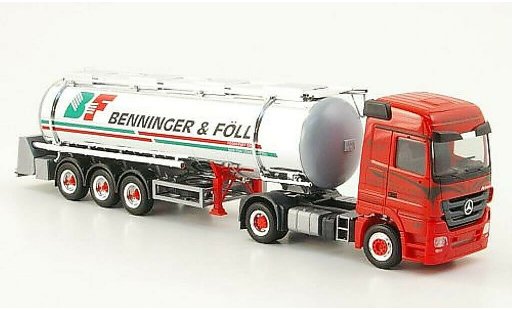 Mercedes Actros Base 1/87 Herpa LH 08 Benninger & Foll Lebensmittelchromtank-SZ diecast model cars