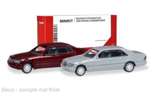 Mercedes Classe S 1/87 Herpa MiniKit (W140) rot/grau 1:87 diecast model cars