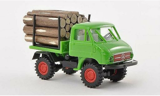 Mercedes Unimog 406-425 1/87 Brekina 411 green with Holzladung diecast model cars