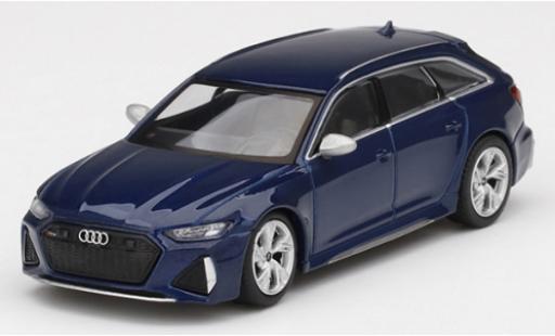 Diecast model cars Audi RS6 1/64 Mini GT Avant (C8) metallic blue Audi RS6 1/64 Mini GT Avant (C8) metallic blue diecast model cars