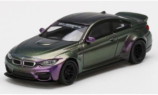 Bmw M4 1/64 Mini GT (F82) LB Works metallic lila/metallic green diecast model cars
