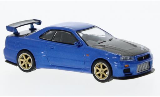 Diecast model cars Nissan Skyline 1/64 Mini GT GT-R (R34) blue Nissan Skyline 1/64 Mini GT GT-R (R34) blue diecast model cars