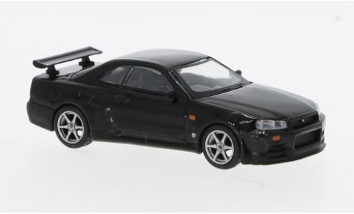 Diecast model cars Nissan Skyline 1/64 Mini GT GT-R (R34) V-Spec metallise black Nissan Skyline 1/64 Mini GT GT-R (R34) V-Spec metallise black diecast model cars