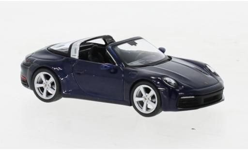 Diecast model cars Porsche 992 Targa 1/64 Mini GT 911  4S metallise blue Porsche 992 Targa 1/64 Mini GT 911  4S metallise blue diecast model cars
