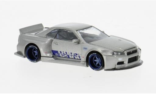 Diecast model cars Nissan Skyline 1/64 Mini GT GT-R (R34) silber/blau 1999 1:64 Nissan Skyline 1/64 Mini GT GT-R (R34) silber/blau 1999 1:64 diecast model cars
