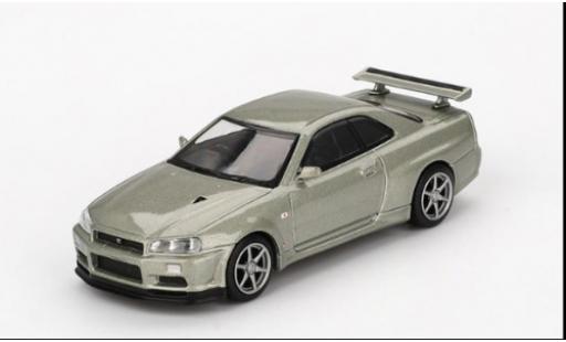 Nissan Skyline 1/64 Mini GT GT-R (R34) V-Spec II silber 2002 1:64 diecast model cars