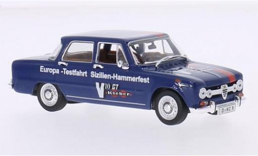Diecast model cars Alfa Romeo Giulia 1/43 Minichamps blue/Dekor 1970 Europe-Testfahrt Sizilien-Hammerfest Alfa Romeo Giulia 1/43 Minichamps blue/Dekor 1970 Europe-Testfahrt Sizilien-Hammerfest diecast model cars