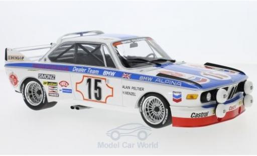 Bmw 3.0 S 1/18 Minichamps CSL No.15 Alpina 24h Spa 1973 A.Peltier/H.Menzel diecast model cars