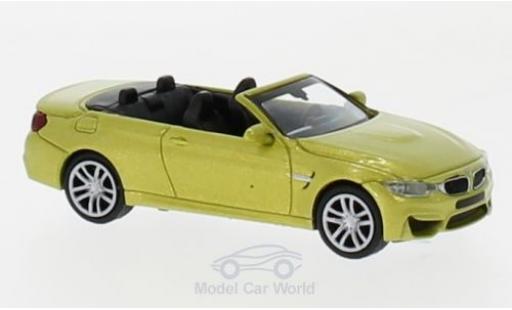 Diecast model cars Bmw M4 1/87 Minichamps Cabriolet metallic yellow 2015 Bmw M4 1/87 Minichamps Cabriolet metallic yellow 2015 diecast model cars