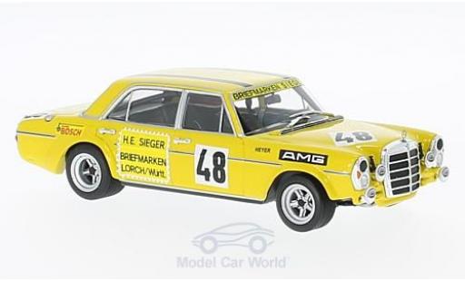 Mercedes 300 TE 1/43 Minichamps SEL 6.8 AMG No.48 Briefmarken Sieger Test Le Mans 1972 H.Heyer diecast model cars